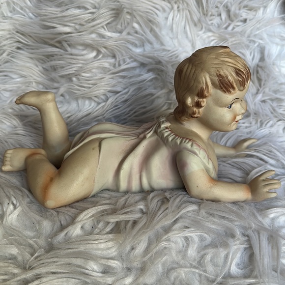 Large Vintage Bisque Porcelain Piano Babies Baby Girl 10” - Picture 3 of 6